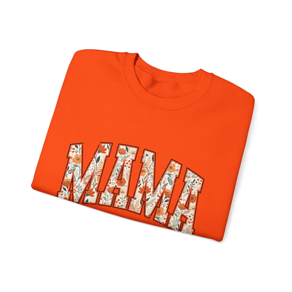 Mama Floral Crewneck Sweatshirt — Floral Block Letter MAMA Pullover