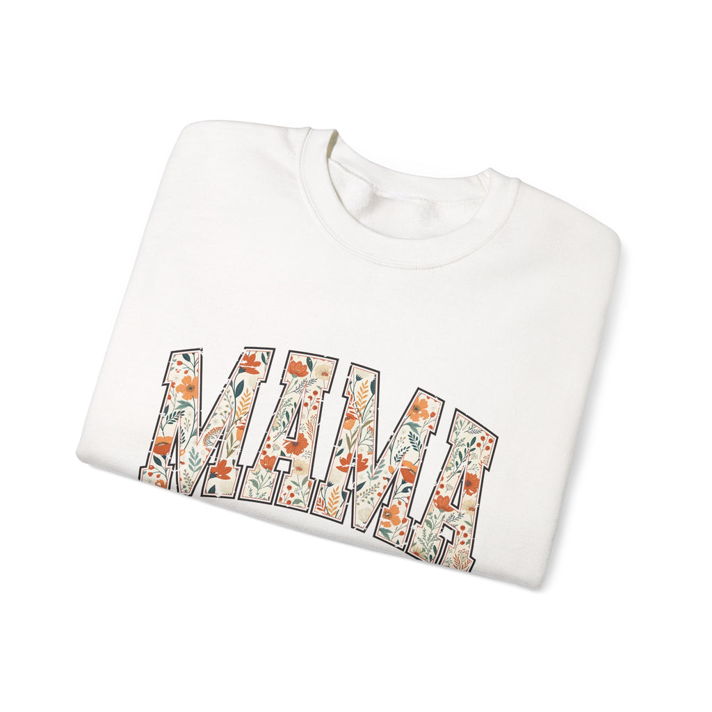 Mama Floral Crewneck Sweatshirt — Floral Block Letter MAMA Pullover