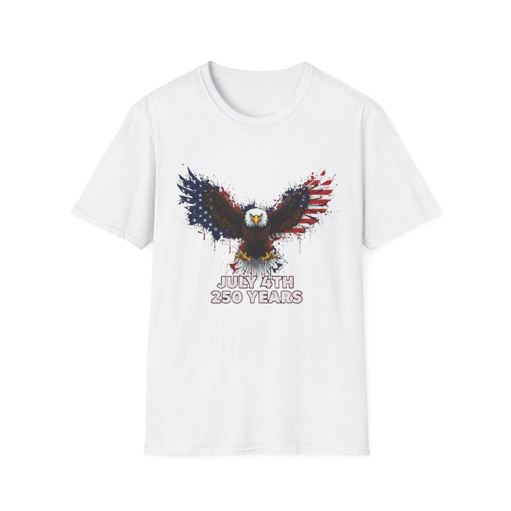 July 4th 250 Years Eagle T-Shirt — Patriotic American Flag Bald Eagle Tee