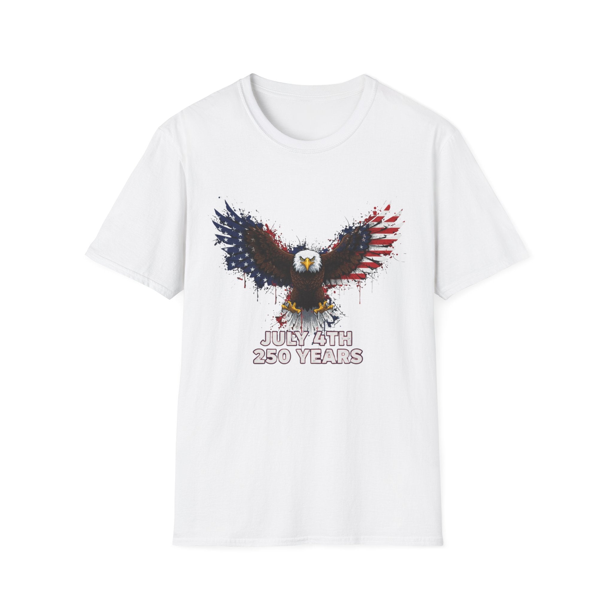 July 4th 250 Years Eagle T-Shirt — Patriotic American Flag Bald Eagle Tee