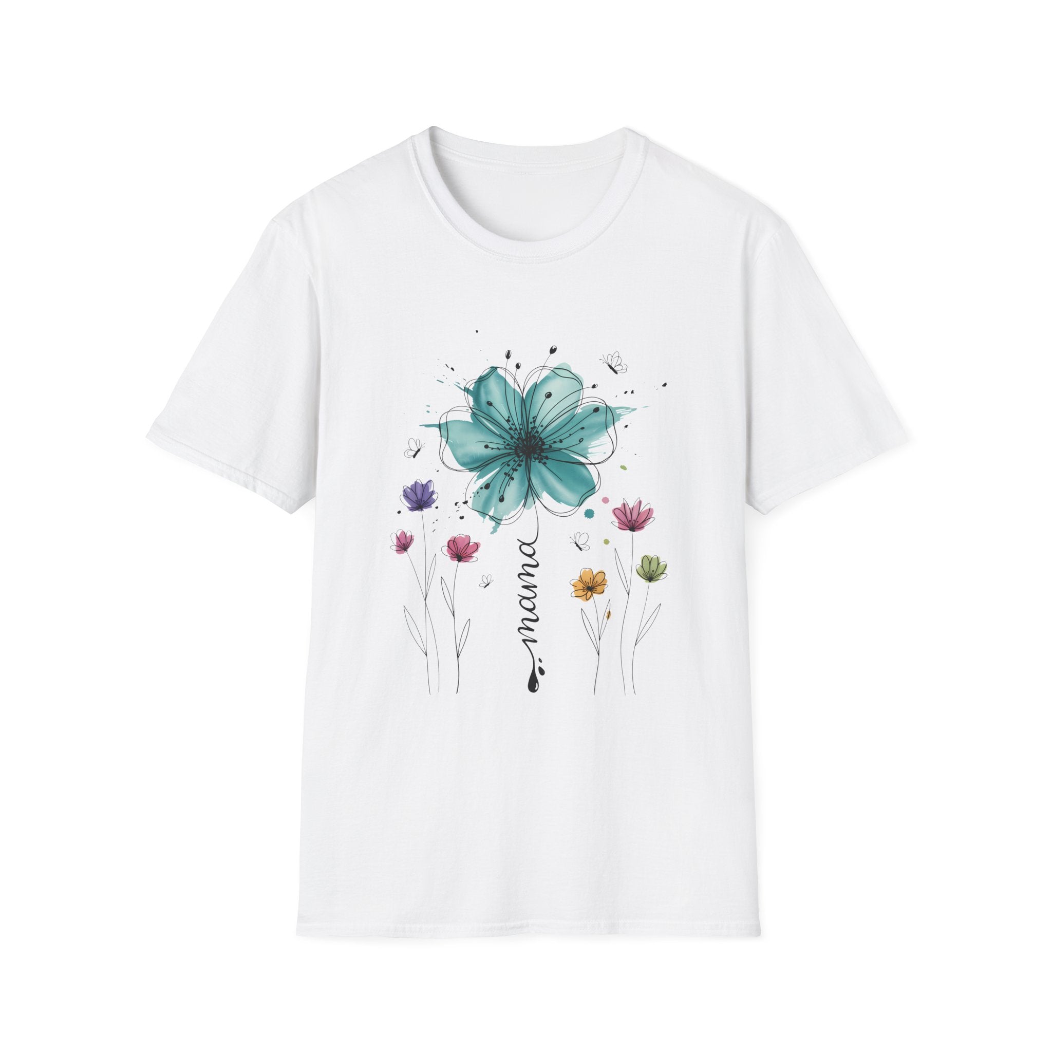 Floral 'Mama' Tee — Watercolor Bloom Mother's Day T-Shirt