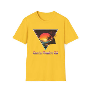 Santa Monica Sunset T-Shirt – Retro Triangle Palm Beach Tee