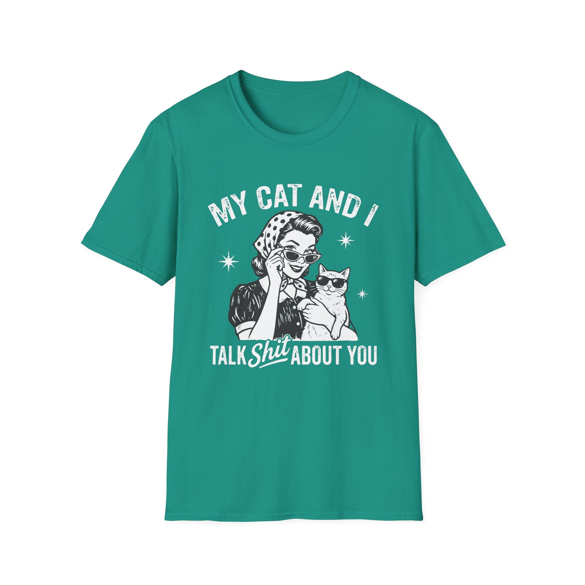 T-Shirt — "My Cat and I Talk Shit About You" Vintage Cat Lover Tee