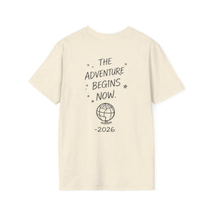 Class of 2026 Graduation T-Shirt — “The Adventure Begins Now” Senior Tee