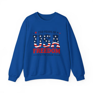 USA Freedom 250th Anniversary Sweatshirt — 1776–2026 Patriotic Crewneck