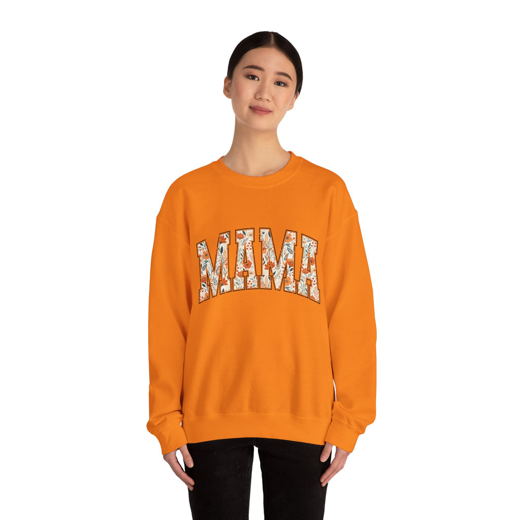 Mama Floral Crewneck Sweatshirt — Floral Block Letter MAMA Pullover