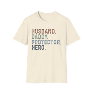 Husband Daddy Protector Hero T-Shirt — Fathers Day Gift Tee