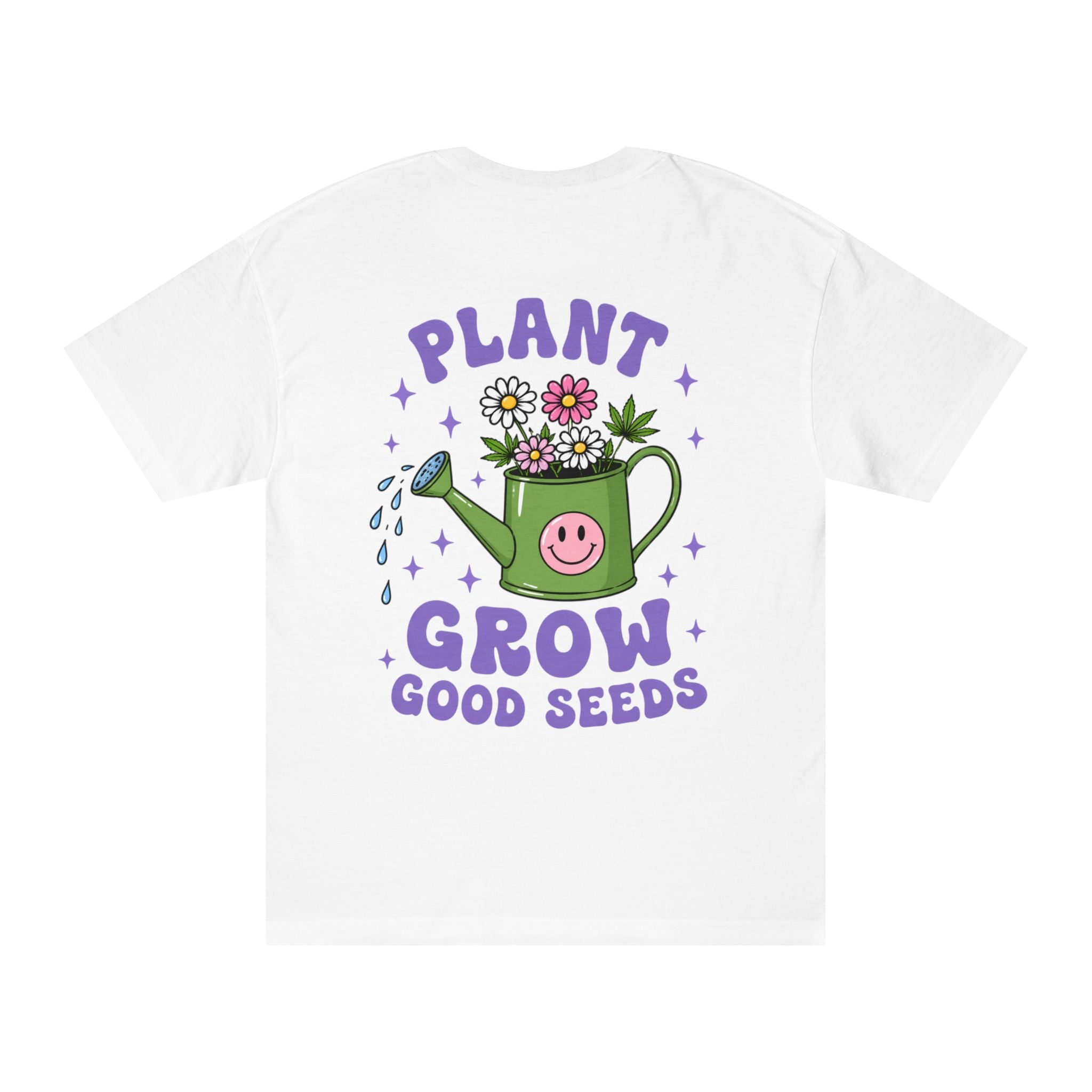 Plant Grow Tee – 'Plant Grow Good Seeds' Watering Can Flower T-Shirt