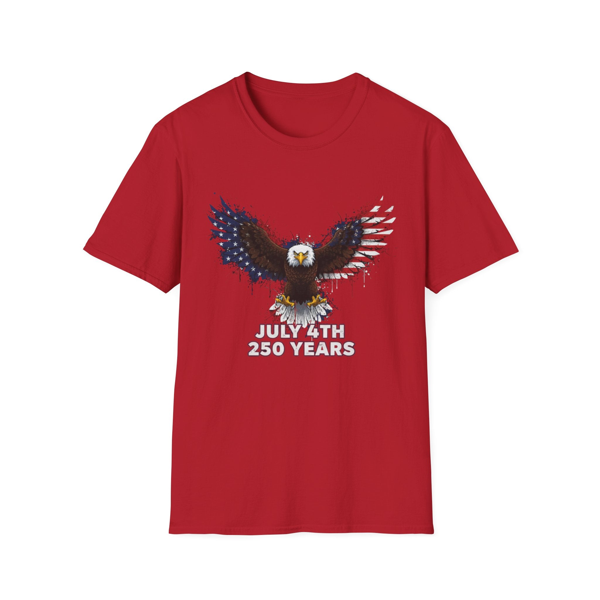 July 4th 250 Years Eagle T-Shirt — Patriotic American Flag Bald Eagle Tee