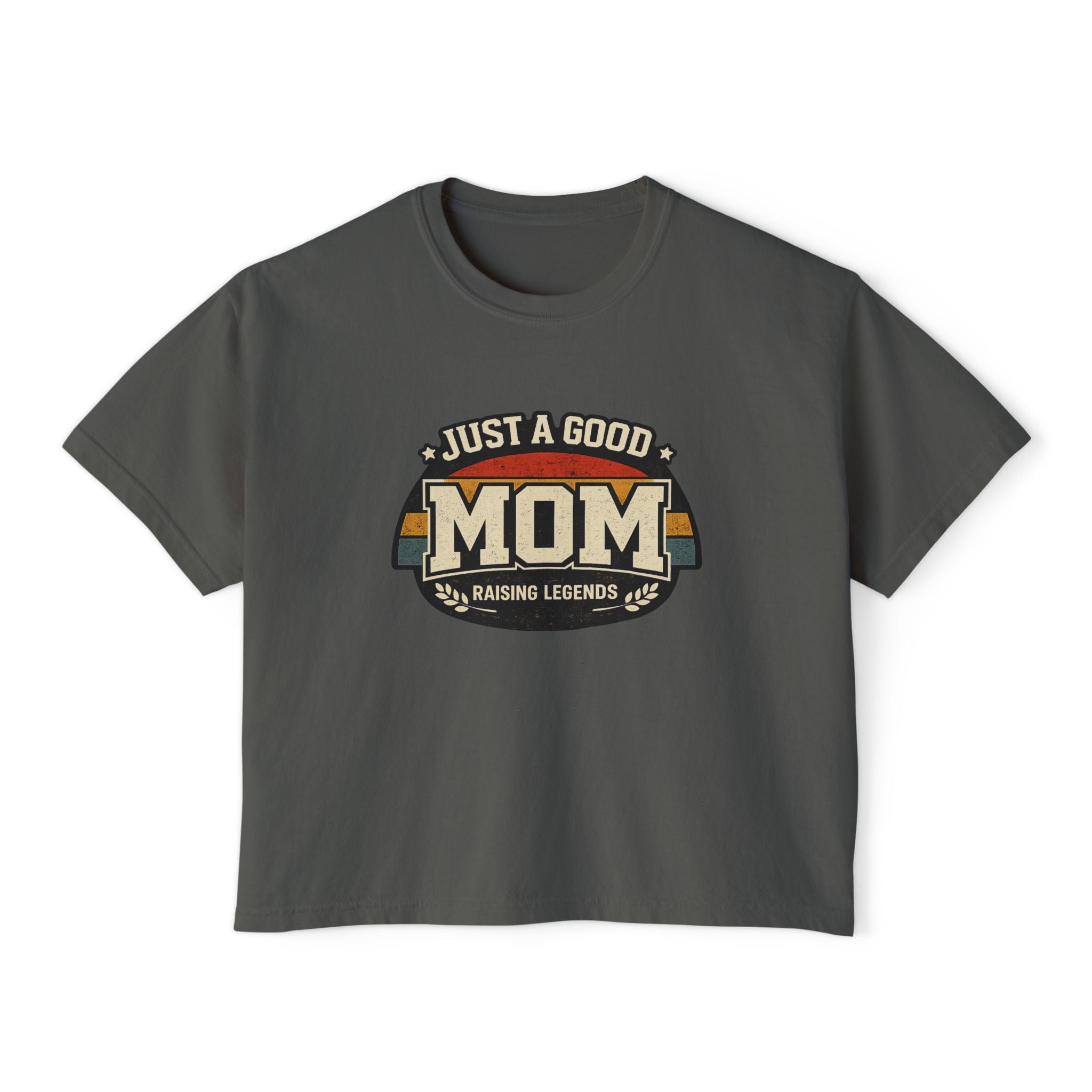 Women's Tee — "Just a Good Mom Raising Legends" Vintage Mom Graphic Shirt