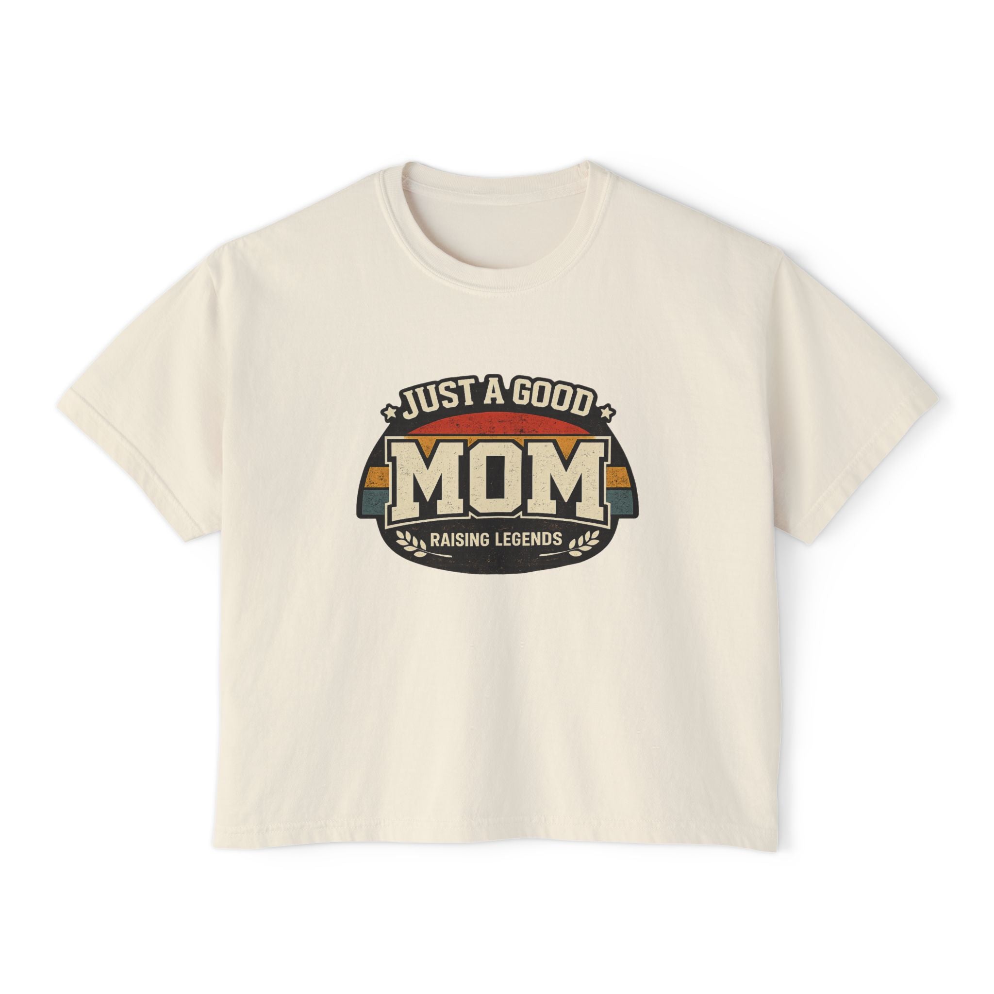 Women's Tee — "Just a Good Mom Raising Legends" Vintage Mom Graphic Shirt