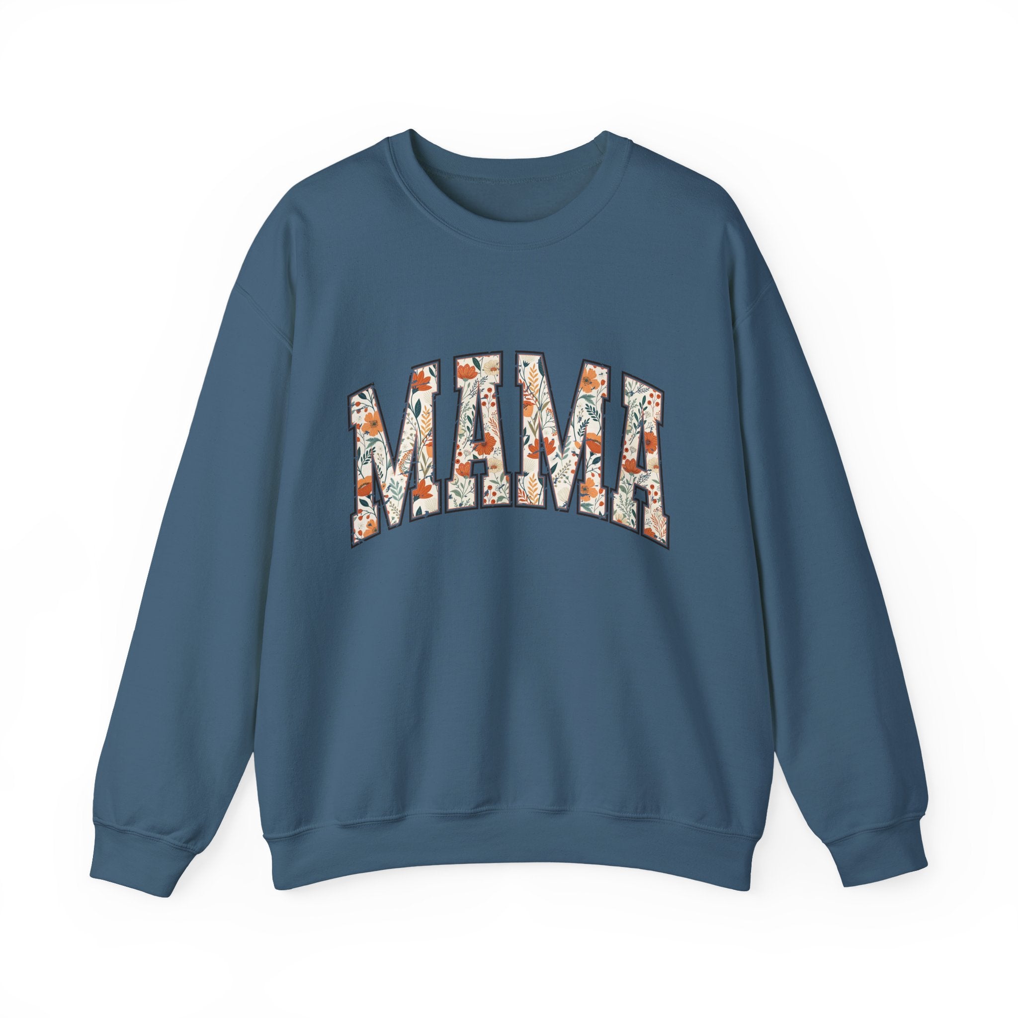 Mama Floral Crewneck Sweatshirt — Floral Block Letter MAMA Pullover