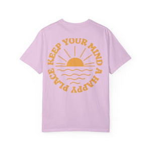 Peace Vibes Tee — "Peace" Chest + Keep Your Mind Happy Back Graphic T-Shirt
