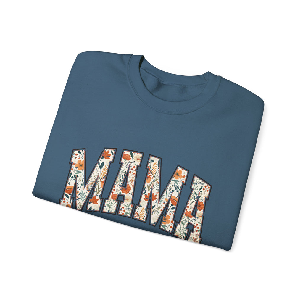 Mama Floral Crewneck Sweatshirt — Floral Block Letter MAMA Pullover