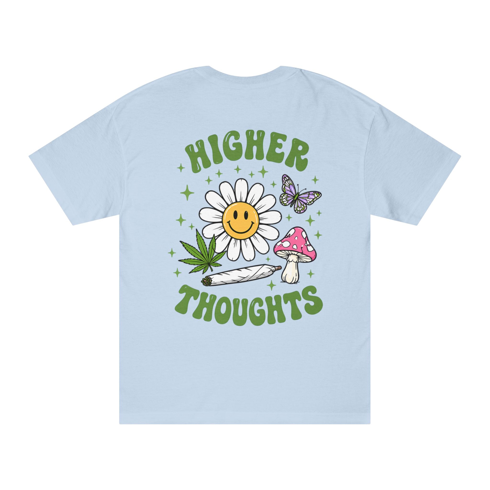 Higher Thoughts T-Shirt — Retro Daisy, Mushroom & Smiley Graphic Tee