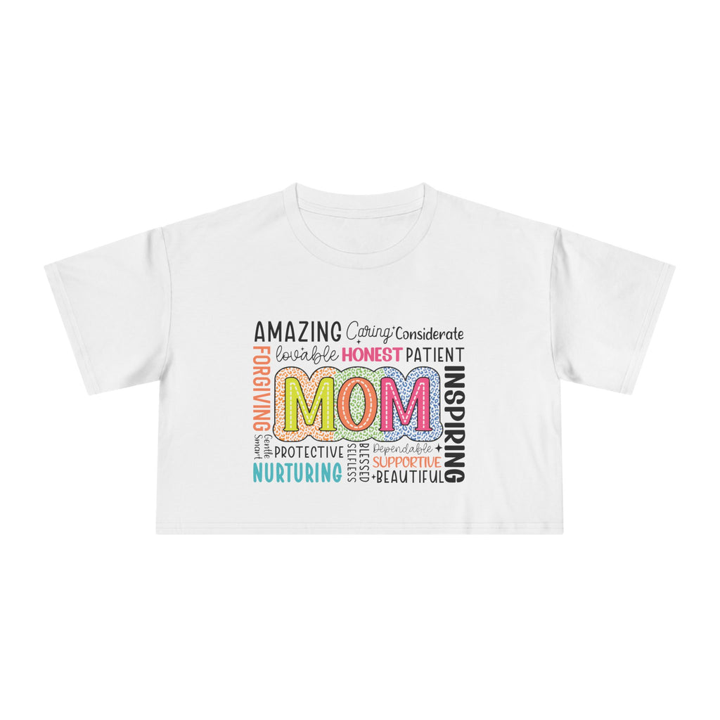 Mom Word Cloud Crop Tee — Inspirational Mother's Day Gift