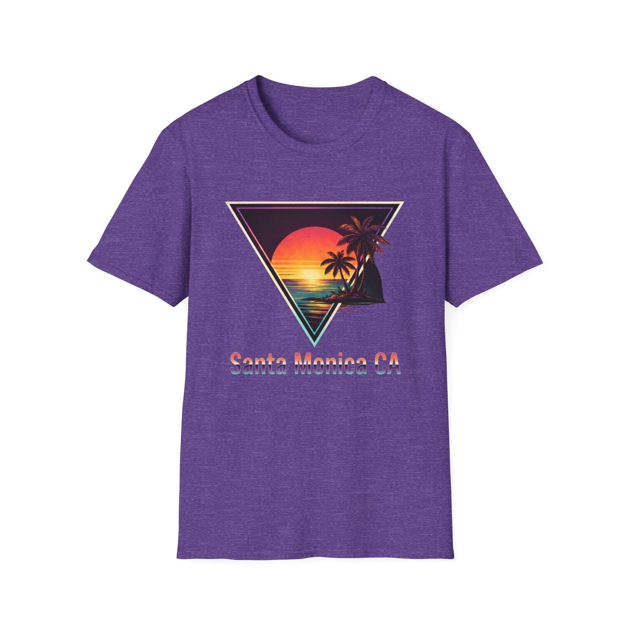Santa Monica Sunset T-Shirt – Retro Triangle Palm Beach Tee