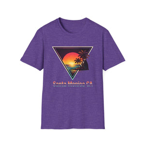 Santa Monica Sunset T-Shirt – Retro Triangle Palm Beach Tee