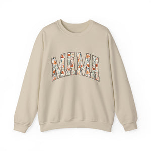 Mama Floral Crewneck Sweatshirt — Floral Block Letter MAMA Pullover