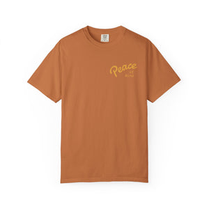 Peace Vibes Tee — "Peace" Chest + Keep Your Mind Happy Back Graphic T-Shirt