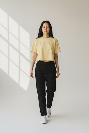 Women's Boxy Tee - Minimal 'He's Going to Listen' Script Tee, Casual Christian Inspirational Shirt
