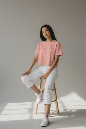 Women's Boxy Tee - Minimal 'He's Going to Listen' Script Tee, Casual Christian Inspirational Shirt