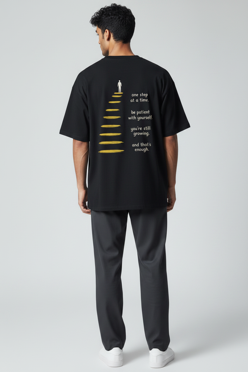 Progress Not Perfection T-Shirt — 'One Step at a Time' Motivational Tee