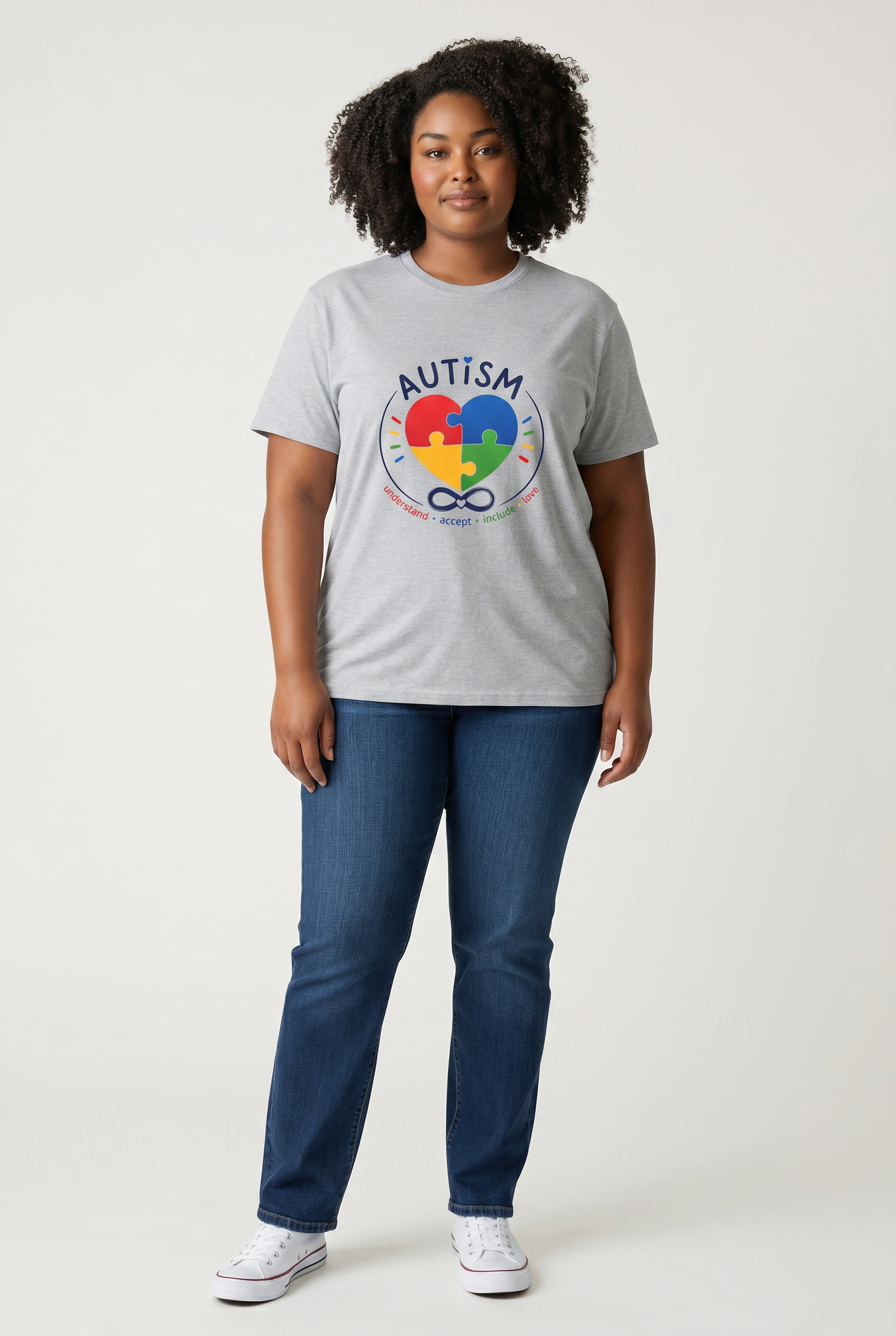 Autism Awareness Heart Puzzle T-Shirt — Love, Accept, Include Tee