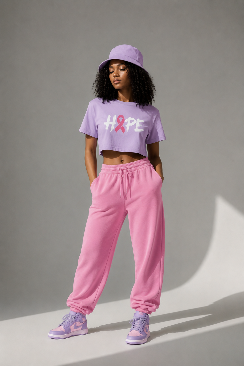 Hope Pink Ribbon Boxy Tee – Breast Cancer Awareness Women's Shirt