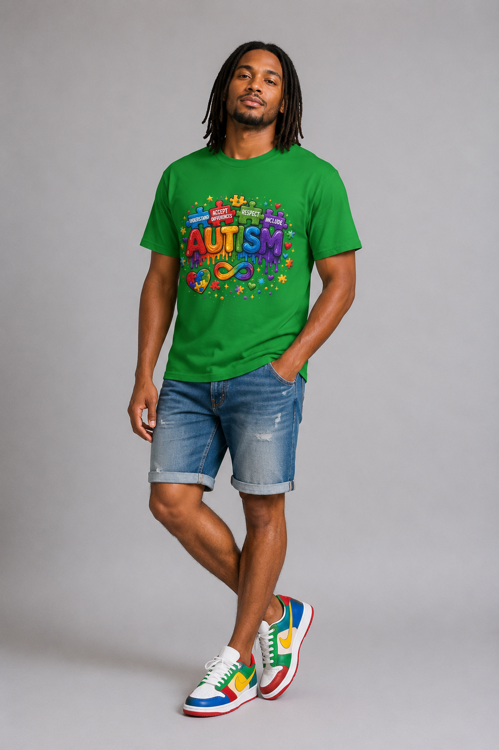 Autism Awareness Rainbow Tee — Acceptance Respect Celebrate T-Shirt