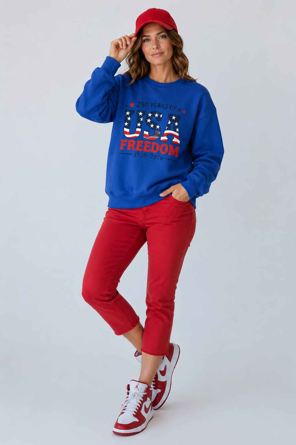 USA Freedom 250th Anniversary Sweatshirt — 1776–2026 Patriotic Crewneck