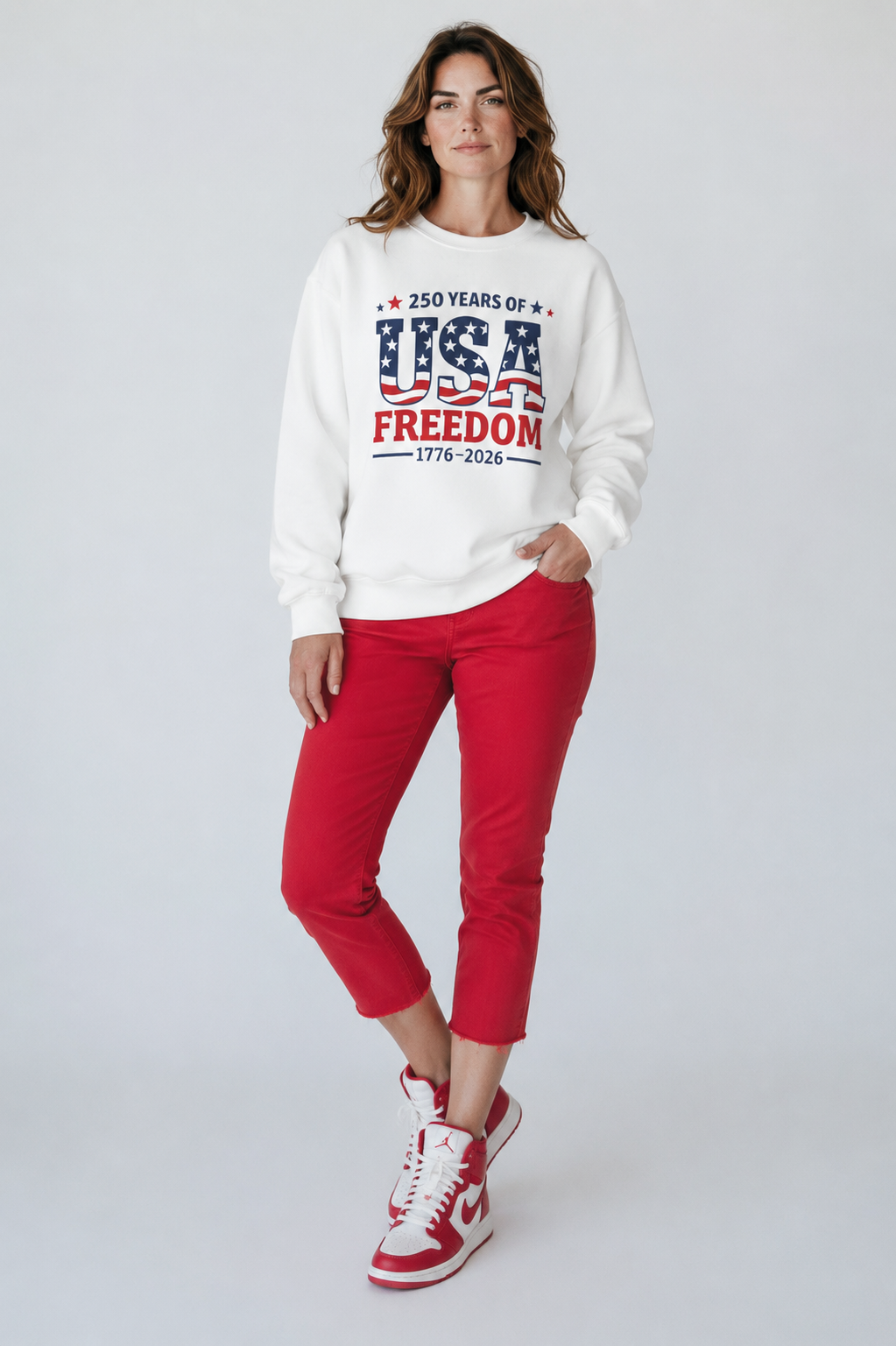 USA Freedom 250th Anniversary Sweatshirt — 1776–2026 Patriotic Crewneck