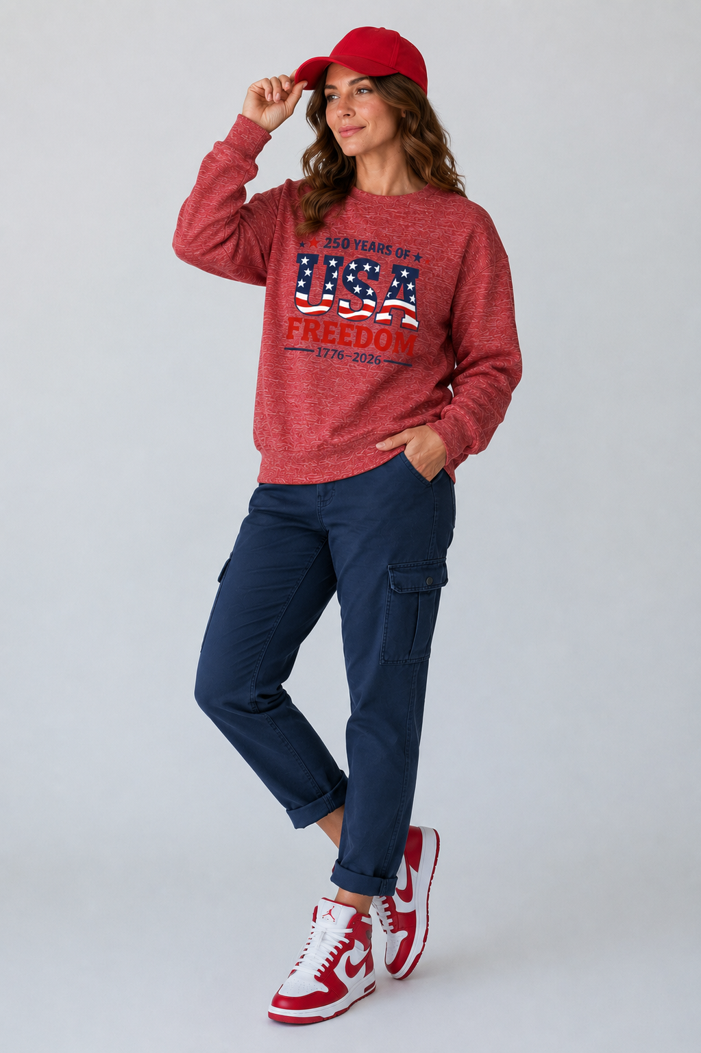 USA Freedom 250th Anniversary Sweatshirt — 1776–2026 Patriotic Crewneck
