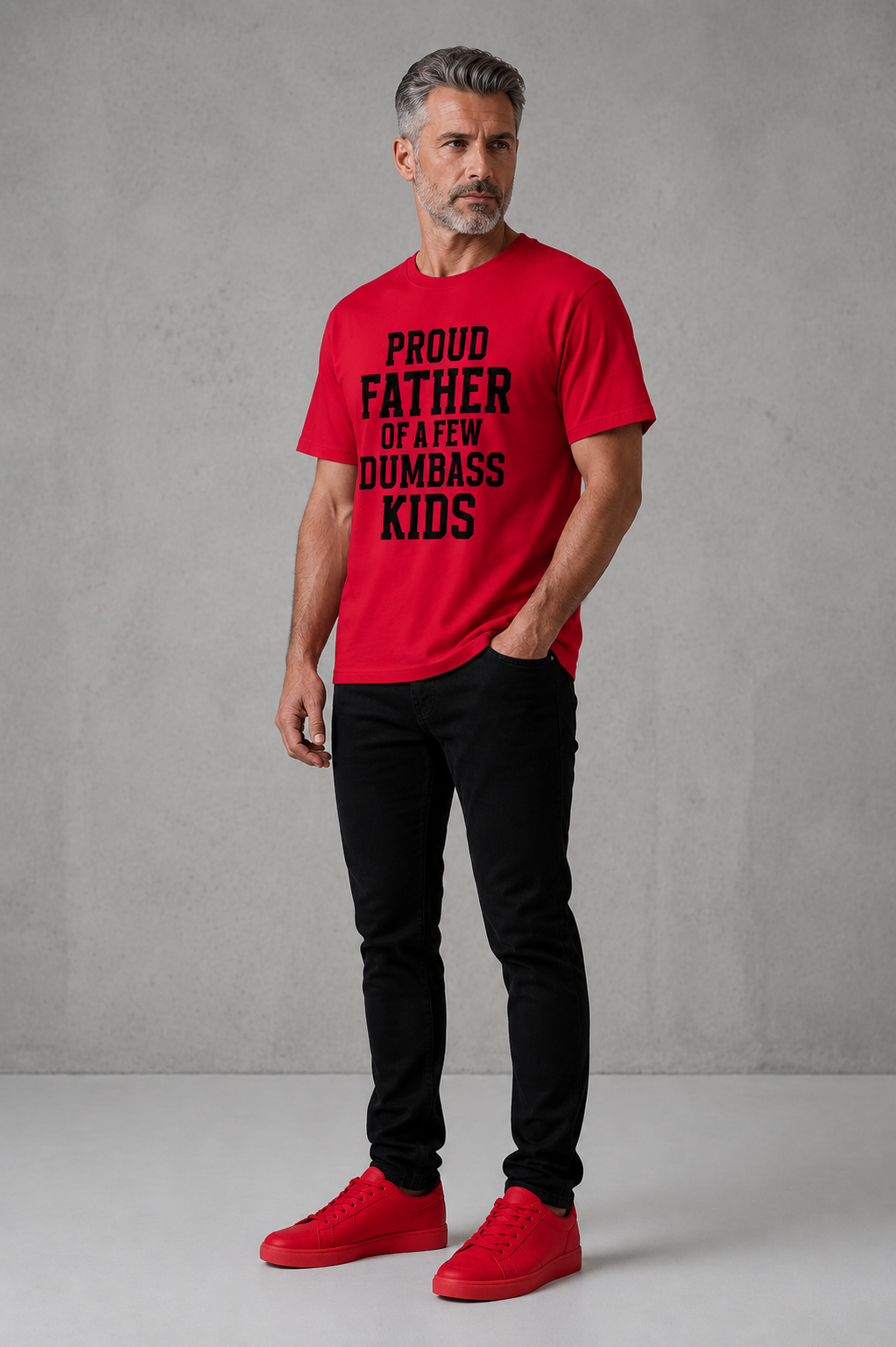 T-Shirt — "Proud Father of a Few Dumbass Kids" Funny Dad Tee