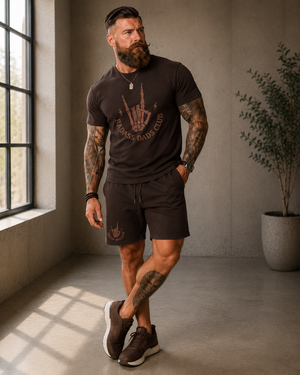 Badass Dads Club T-Shirt — Retro Skeleton Hand Rocker Tee for Cool Dads