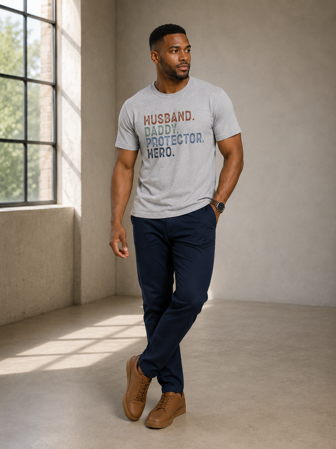 Husband Daddy Protector Hero T-Shirt — Fathers Day Gift Tee
