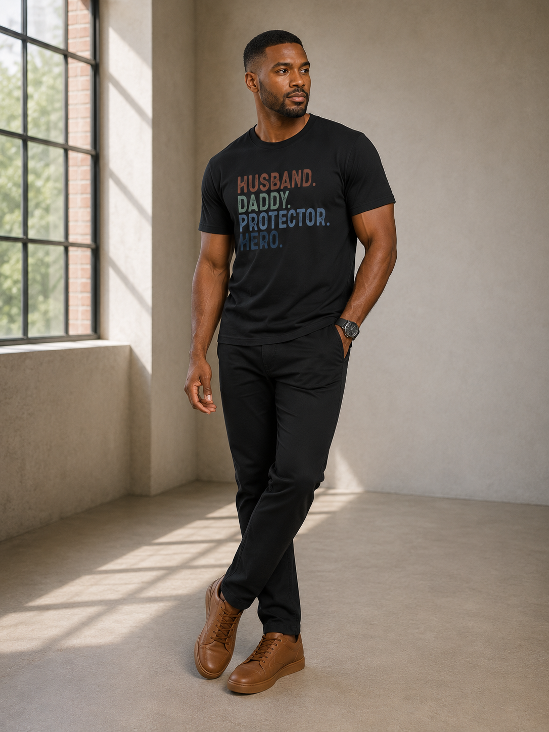 Husband Daddy Protector Hero T-Shirt — Fathers Day Gift Tee