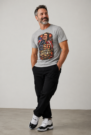 July 4th 250 Years Patriotic T-Shirt — American Flag Fireworks Tee