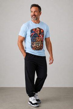 July 4th 250 Years Patriotic T-Shirt — American Flag Fireworks Tee