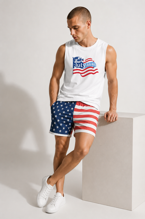 4th of July Flag Tank Top - Patriotic 'July 4th' American Flag Design