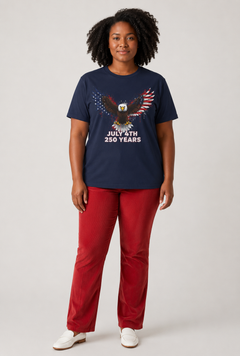 July 4th 250 Years Eagle T-Shirt — Patriotic American Flag Bald Eagle Tee