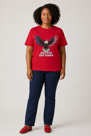 July 4th 250 Years Eagle T-Shirt — Patriotic American Flag Bald Eagle Tee
