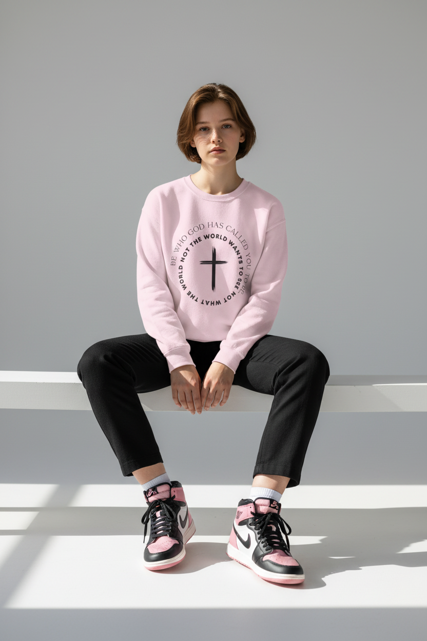 Christian Cross Crewneck Sweatshirt — "Not What the World Wants" Faith Graphic