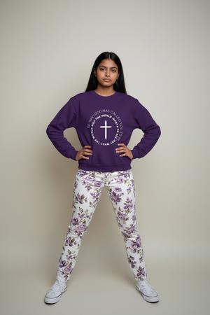 Christian Cross Crewneck Sweatshirt — "Be who God has called you to be, not what the world wants"