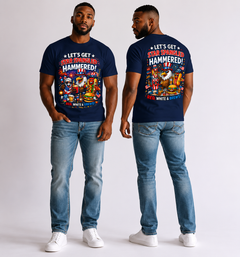 Let’s Get Star Spangled Hammered T‑Shirt – Patriotic 4th of July Hot Dog & Beer Tee