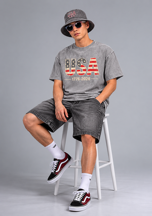 USA 1776-2026 Vintage Flag Tee