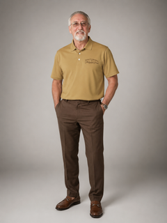 Classic Polo Shirt with Script Chest Logo — Casual Golf & Workwear
