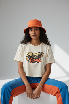 Mommin' Ain't Easy Women's Boxy Tee — Retro Mom Graphic Shirt