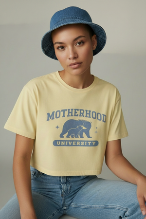 Motherhood University Women's Boxy Tee — Mom Life Graphic Shirt