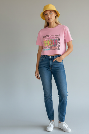 Mom Word Cloud Crop Tee — Inspirational Mother's Day Gift